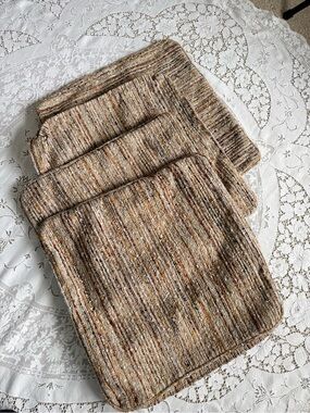 Neutral Tweed Pillow Cushion Covers Zip close - Set of 4
